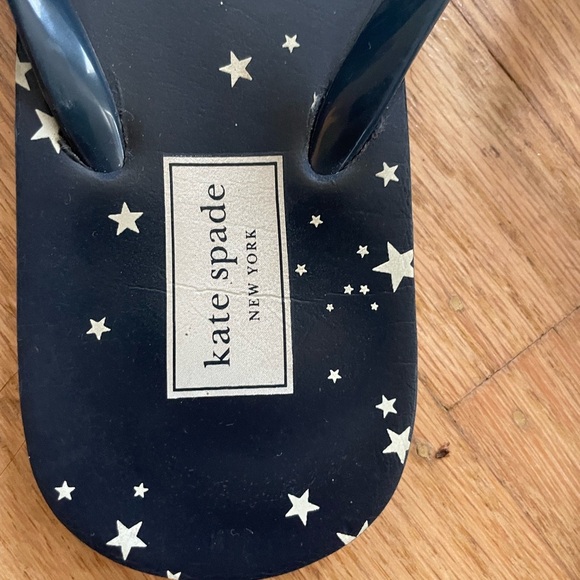 Kate Spade navy and White bow Sandals with Starry Design - Picture 3 of 6